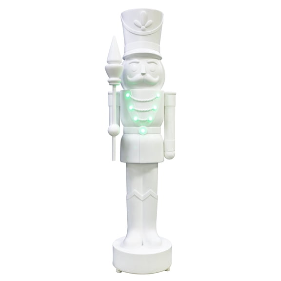 Giant Paint-it-Yourself Light-Up LED Nutcracker Christmas Decoration, White, 5', by Holiday Time
