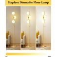 thumbnail image 1 of 60IN Gold Floor Lamp with 3Pcs G9 Bulbs - Stepless Dimmable, Eye-Friendly, Stable Base for Living Room/Bedroom/Corner/Office, 1 of 6
