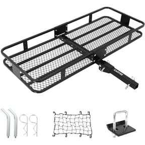 60Inx24In Folding Hitch Cargo Carrier 500 lb Capacity with Cargo Net and Stabilizer for SUV/Truck/RV