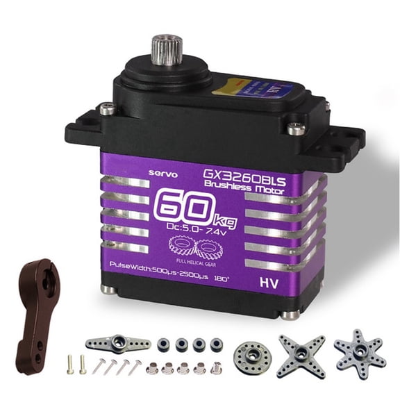 60KG PWM Digital Servo High Torque Steel Gear Servo Brushless Motor IP68 Waterproof with Metal Servo Arm for Robot Cars