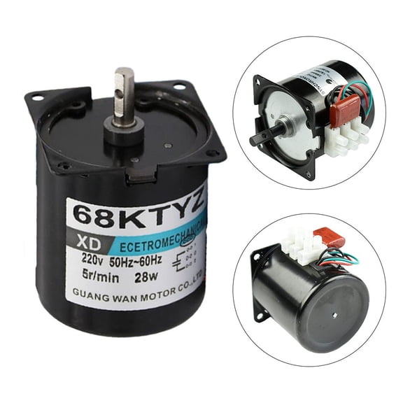 60KTYZ 28W Permanent Magnet Synchronous Reduction Motor AC220V 2.5-110RPM CW/CCW