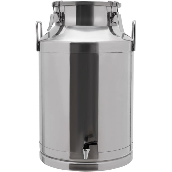 60L/15.85Gal Milk Can with Faucet, Heavy Duty Milk Bucket Transport Container Wine Pail Bucket Stainless Steel with Lid for Milk and Wine Liquid Storage