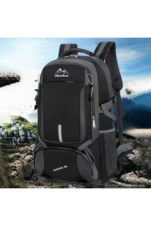 60L/85L Hiking Backpack for Camping & Travel - Waterproof Nylon, Breathable Mesh Shoulder Straps, Large Capacity - Red/Black/Blue - 36x18x57cm & 42x20x69cm