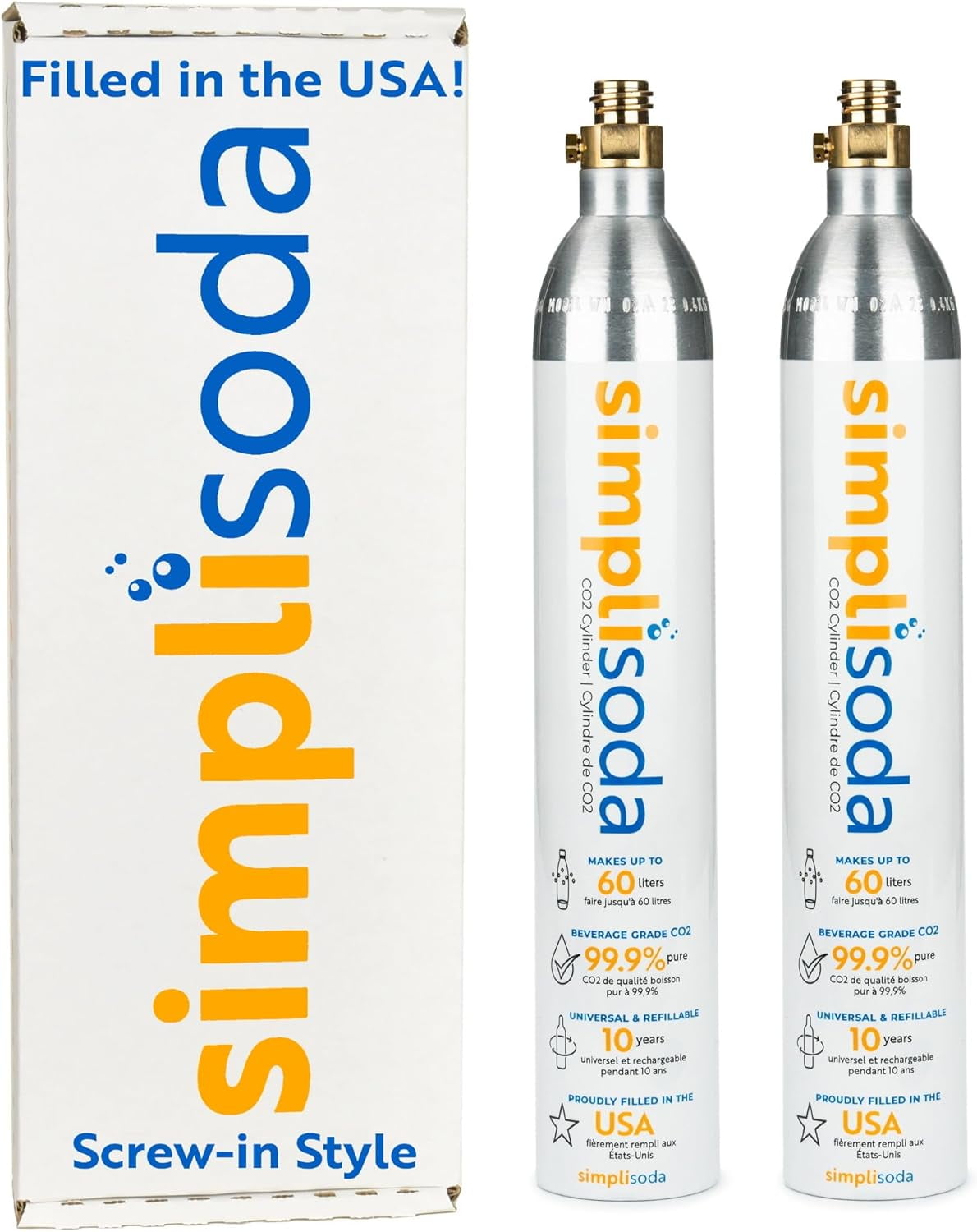 60L CO2 Canister Cylinders Compatible w/Sodastream BLUE ScrewIn Only