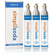 Simpli Soda 60L CO2 Canister Cylinders - Compatible w/Sodastream BLUE Screw-In Only, Ninja Thirsti, Philips, and More - Threaded Style Soda Streaming Machine CO2 Tanks Gas Refill, | 14.5 oz, Set of 3