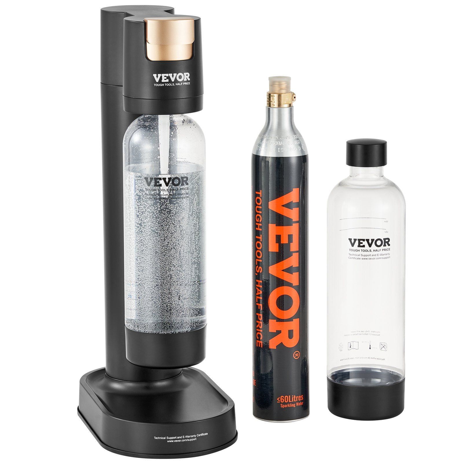60L CO2 Sparkling Water Maker - Home Carbonation Kit with 2 BPA-Free ...