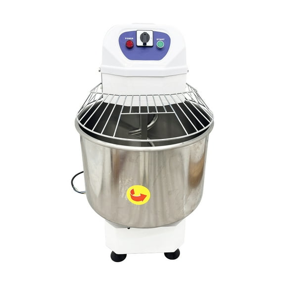 60L Double Speed Dough Mixer Kneader Spiral Flour Kneading Machine with Safety Lid Lock and Auto Stop Function 220V No plug