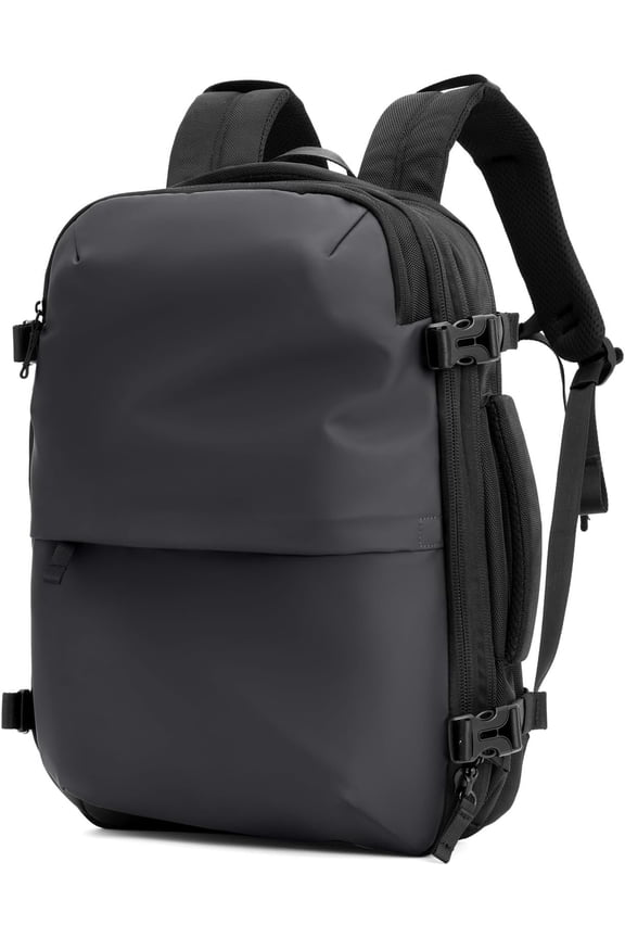 60L Expandable Vacuum Backpack with Air Pump for Long Travel with Vacuum Compression Pocket Large Capacity Water-resistant Gray 1680D Oxford Fabric Lamination Fabric