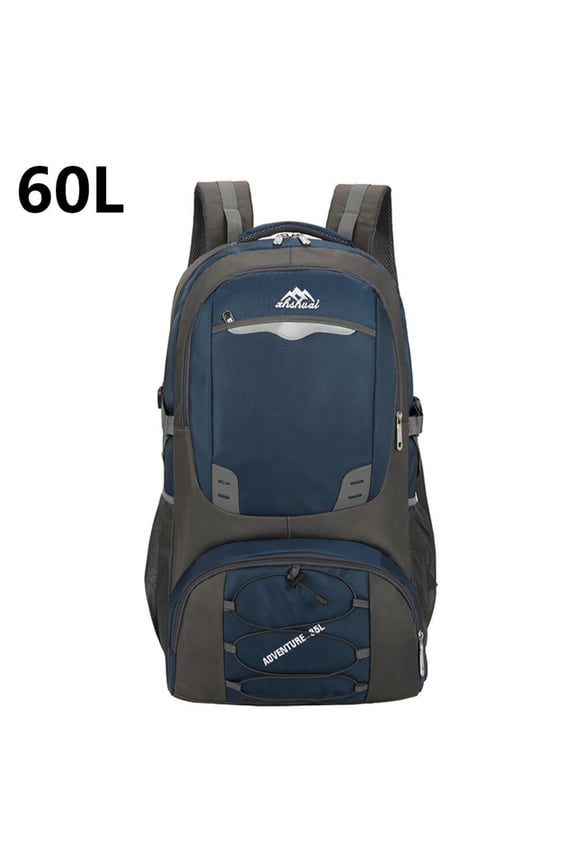 ‌60L Nylon Waterproof Backpack - Outdoor Rucksack, Camping Hiking Bag, Travel Backpack (Dark Blue)