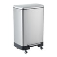 thumbnail image 1 of 60L Step-On Stainless Steel Kitchen Trash Can - Soft Close Lid, Removable Inner Bucket, Smooth Wheels, Fingerprint Resistant, Rustproof, Large Garbage Bin for Home, Kitchen, Office, 1 of 8