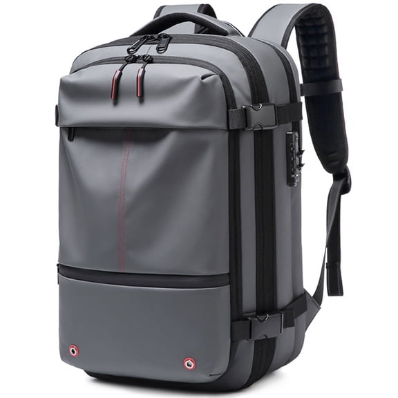 60L Travel Vacpack Backpack,Expandable Backpack with Vacuum Compression,Anti Theft Travel Waterproof Backpack Gray