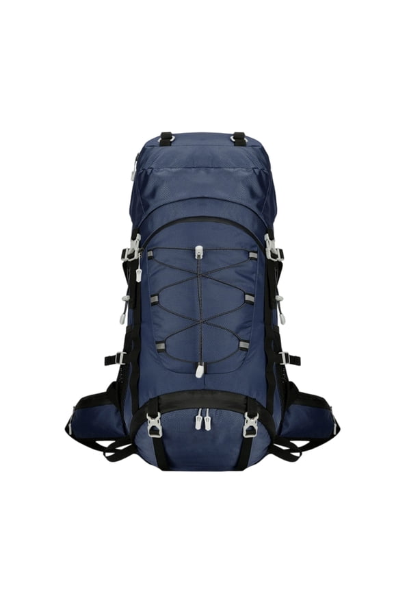 60L Trekking Backpack Polyester Outdoor Backpack Ergonomic Back Adjustable Shoulder Strap for Hiking