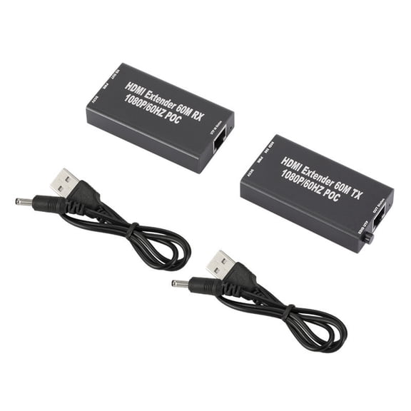 60M 1080p 3D HDMI-Compatible Extender Cat5e Cat 6 Ethernet Signal RJ45 Lan Converter HDMI-Compatible Transmitter Receiver TX RX