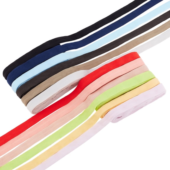 60M 12 Colors Flat Foldable Nylon Elastic Cord Clothes Sewing Craft Mixed Color 16mm 5m/color DIY