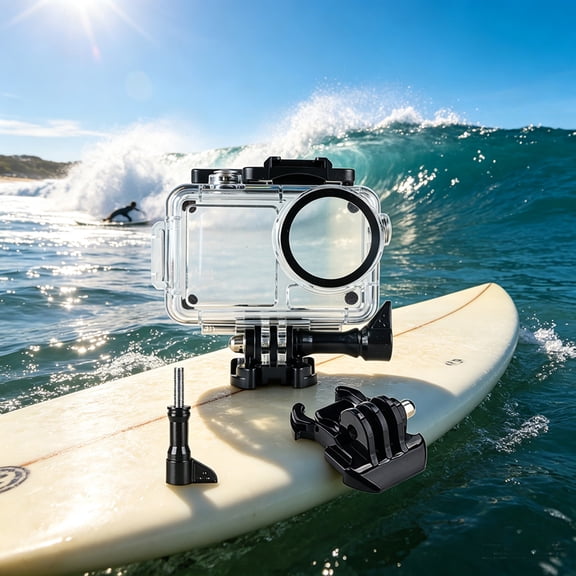 60M Underwater Waterproof Protective Housing for DJI Action 5 Pro/4/3, PC High Transparency Diving Case, Replacement Action Camera Protective Cover for Outdoor Travel