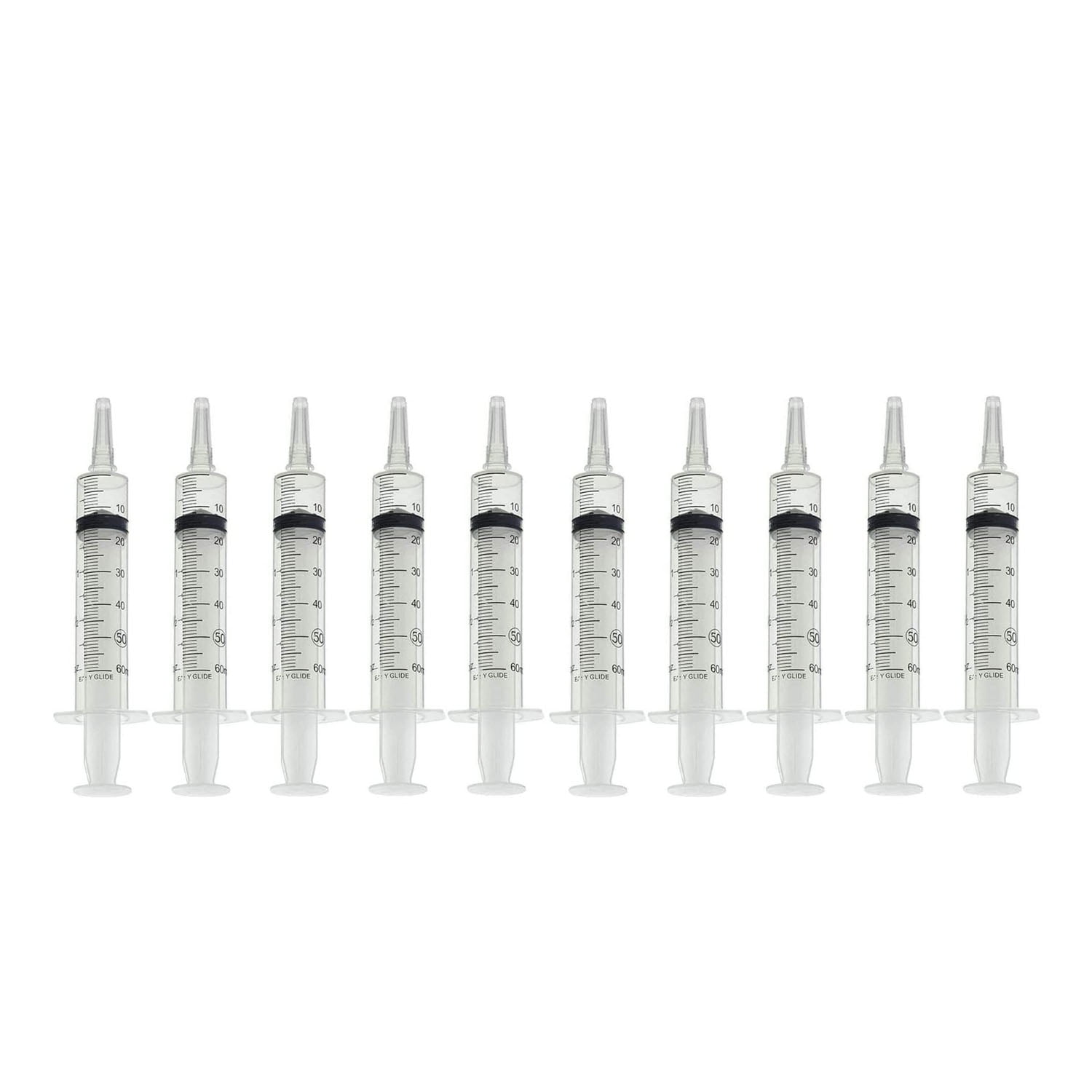 Easy Glide 60ML Sterile Syringes Catheter Tip, 10Pack for Medicine