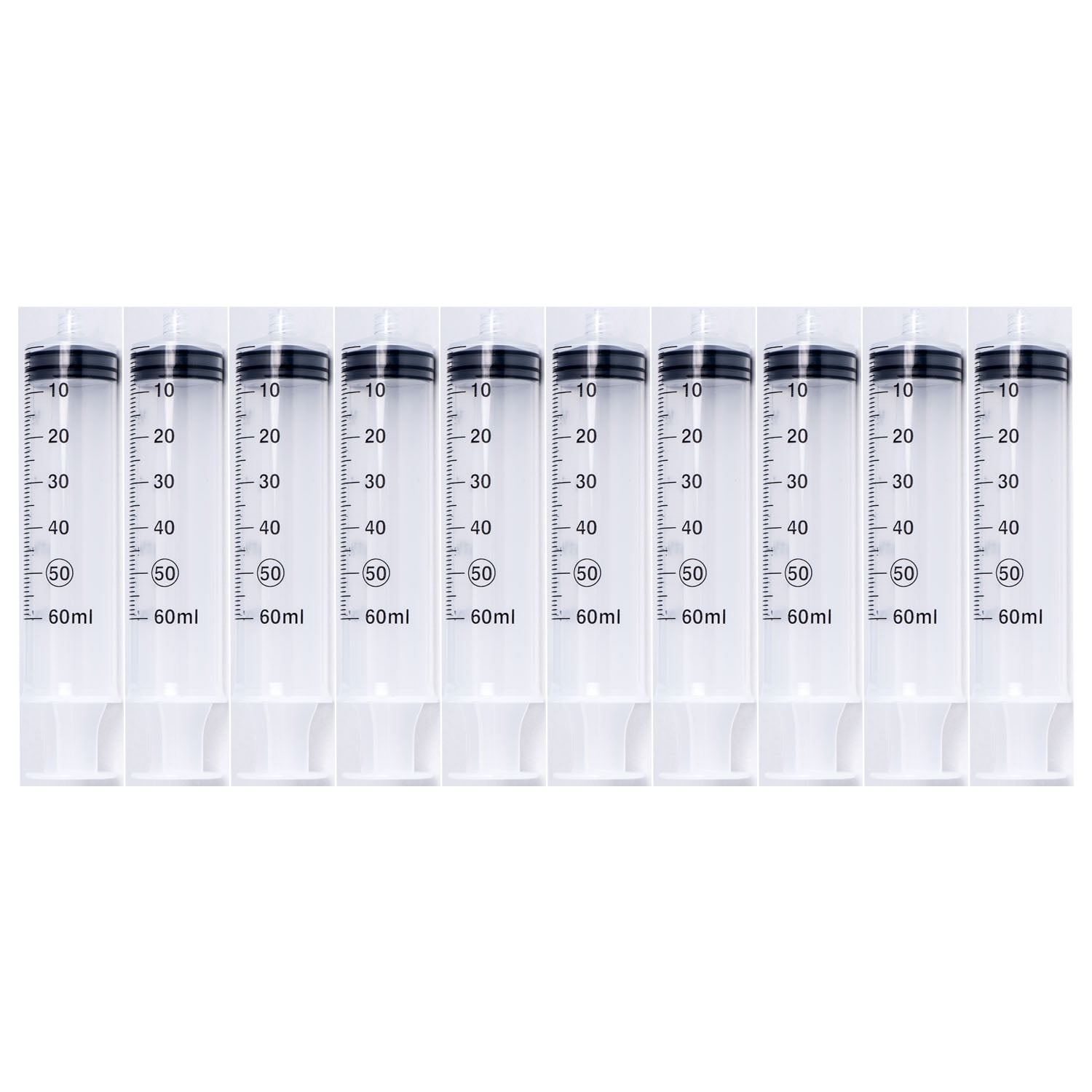 60ML Sterile Syringe Only with Luer Lock Tip - 10 Syringes Without a Needle by Easy Glide - Great for Medicine, Feeding Tubes, and Home Care