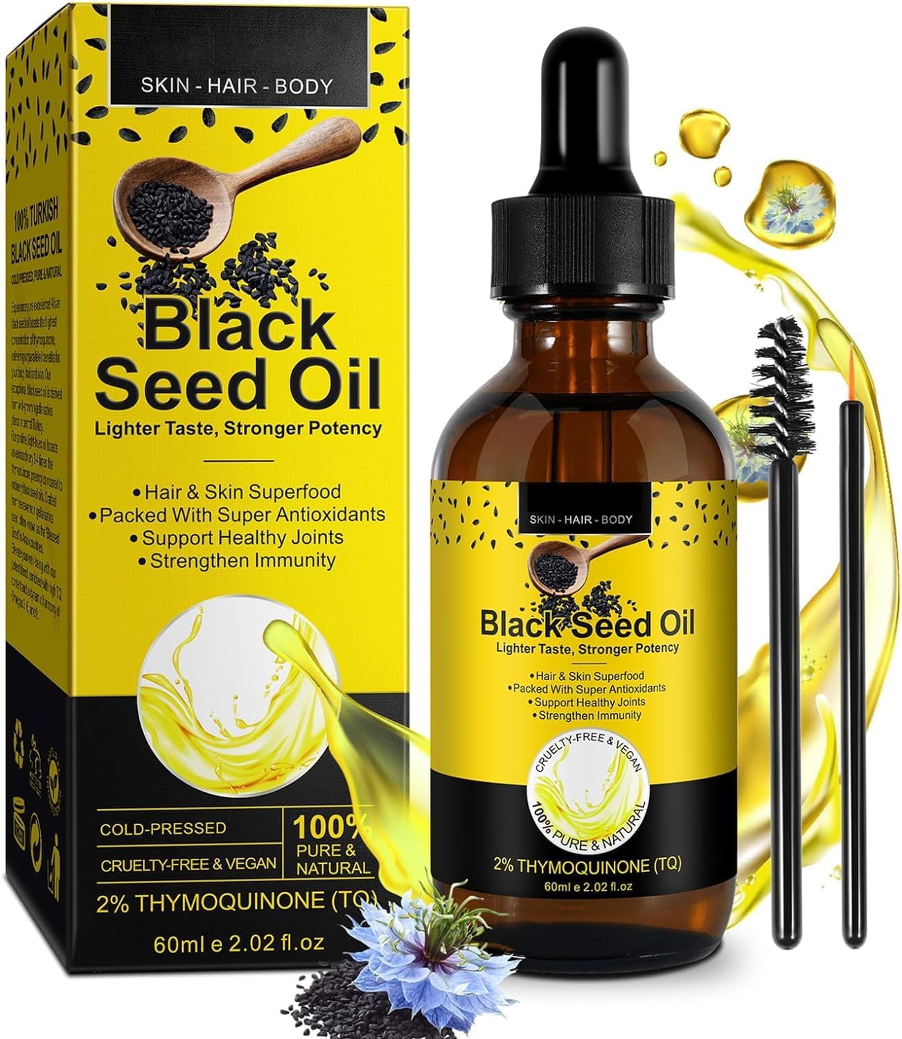 Spring Valley Organic Cold-Pressed Black Seed Oil, Liquid Dietary  Supplement, 6 fl oz 