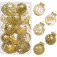 thumbnail image 1 of 60MM/2.36" Clear Christmas Ornaments Set, 25PCS Shatterproof Decorative Hanging Ball Ornament with Stuffed Delicate Decorations, Xmas Tree Balls for Holiday Party, 1 of 9
