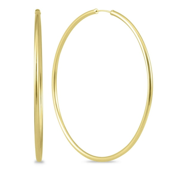 60MM Endless Hoop Earrings 14k Yellow Gold