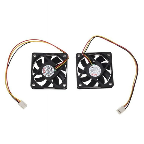 60Mm 6Cm DC 12V 3 Pin Computer Case CPU Cooler Cooling Fan Black 2 Pcs
