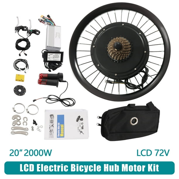 60N.M 20'' Rear Wheel Electric Bicycle Conversion Kit E Bike Motor LCD