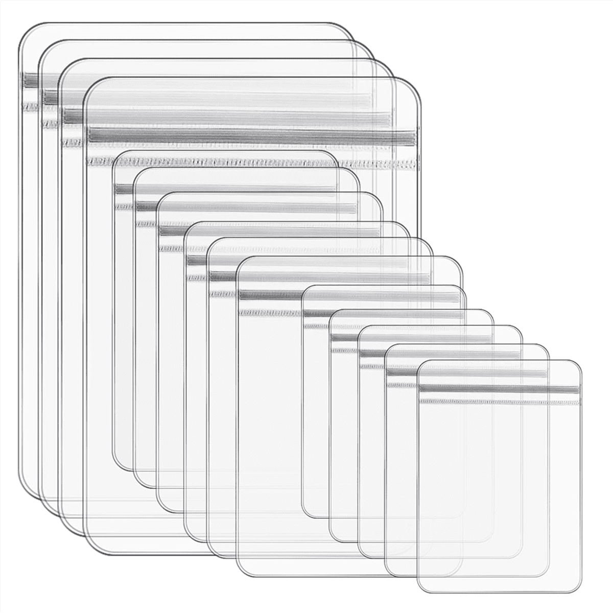 60PC Jewelry Bags Clear Plastic Reclosable Thick Zip Lock Bags for Photo Bakery Treats Travel