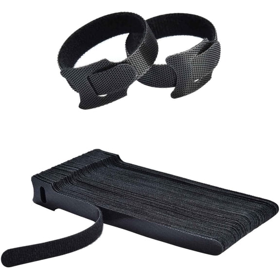 60PC Velcro Cable Ties, Reusable Multi-Purpose Fastening Straps for Headphones, Phones & More