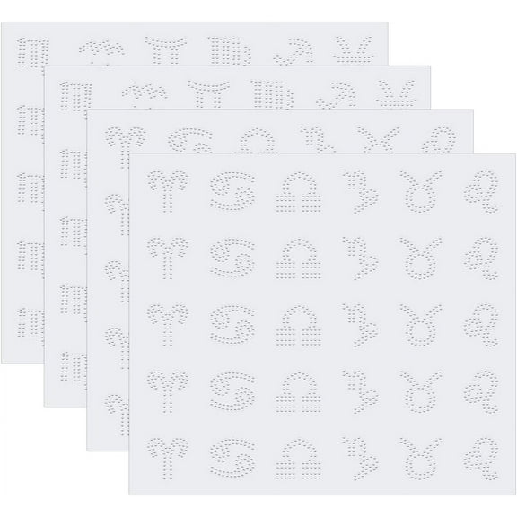 60PCS 12 Constellation Iron on Rhinestone Crystal Transfers 12 Style Aries Aquarius Pisces Crystal Rhinestone Decals Glitter Hotfix Rhinestone for DIY Cloth Dress Decor 27~33.5mm