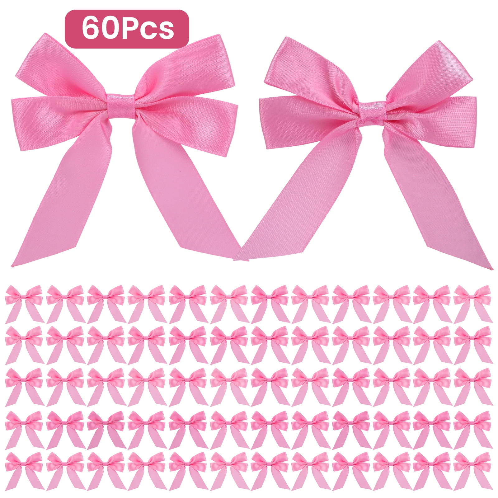 60PCS 3.35 Inch Ribbon Bows in Gift Box for Christmas Gift Wrapping, Holiday, Wedding Party Decorations - 6 Colors Available