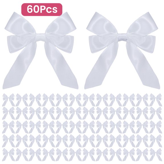 60PCS 3.35 Inch Ribbon Bows in Gift Box for Christmas Gift Wrapping, Holiday, Wedding Party Decorations - 6 Colors Available