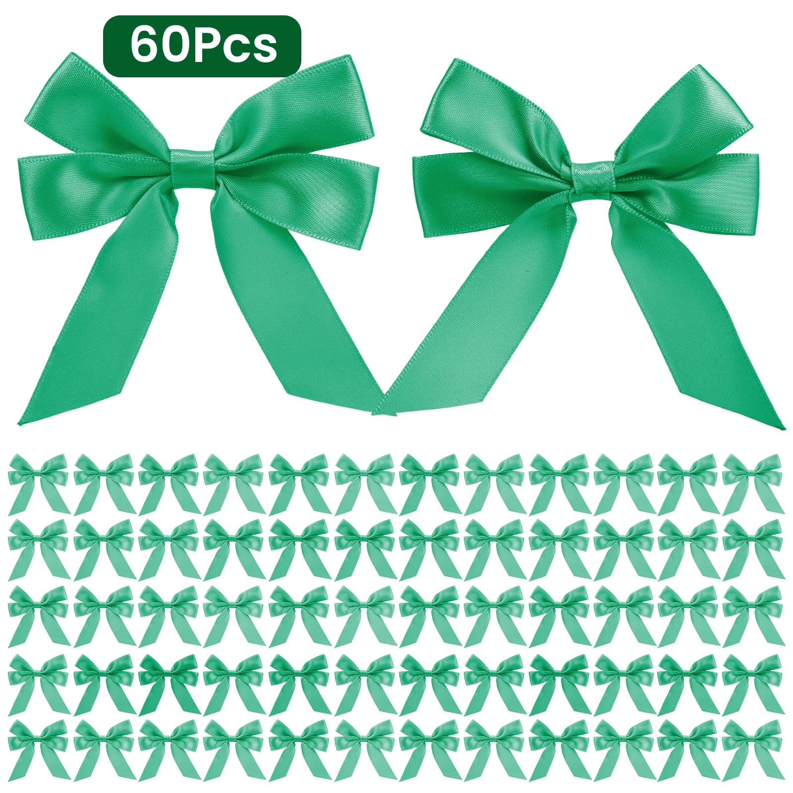 60PCS 3.35 Inch Ribbon Bows in Gift Box for Christmas Gift Wrapping, Holiday, Wedding Party Decorations - 6 Colors Available