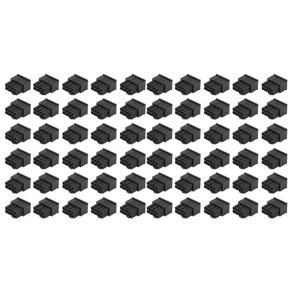 60PCS 4.2mm 8P 8PIN Male PCI-E PCIe Power Connector Plastic Shell for PC Computer ATX Graphics Card GPU, Black