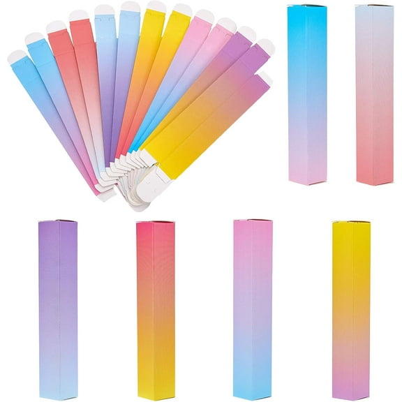 60PCS 4x 0.7in Empty Lip Gloss Box 6 Colors Lipgloss Kraft Box Lipstick Packaging Box Gradient Color Paper Boxes for Lip Gloss Lipstick Gifts Perfume Spray Bottle DIY Mixed Color