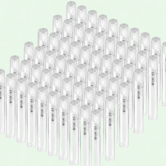 60PCS 5ml Mini Spray Bottle, Clear Plastic, Fine Mist Refillable Perfume Atomizer