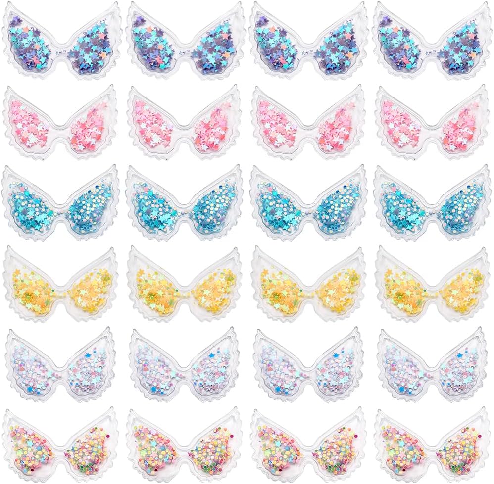 Pvc Wings 60PCS 6 Colors PVC Butterfly Ornament Butterfly Wings Fabric Embossed ...