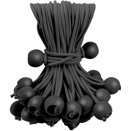60PCS 6inch Ball Bungee Cords, Heavy Duty Outdoor Bungee Cord with Balls, Tarp Tie Down Bungee Balls for Shelter, Camping, Cargo,Tent Poles UV Resistant