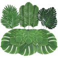 thumbnail image 1 of Dalrosia 60PCS Artificial Palm Leaves 6 Kinds Faux Tropical Monstera Leaves with Stems for Hawaiian Luau Party Jungle Beach Theme Party Table Leave Decorations, 1 of 7