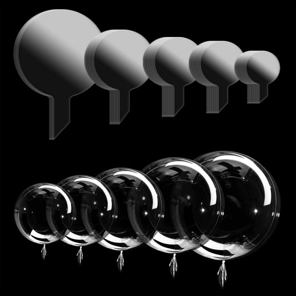 60PCS Bobo Balloons Clear Balloons, Different Sizes 11/18/20/24/36 Inch Clear Balloons for Stuffing, Transparent Bubble Bobo Balloons for Wedding Birthday DIY Party Decoration