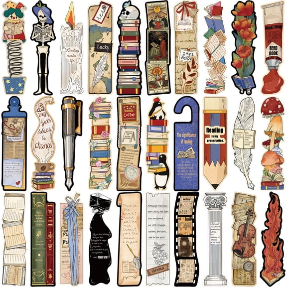 60PCS Bookmarks for Women, Bulk Book Mark for Reading Teacher Book Lover Gifts, Journaling Supplies Stationery Supplies