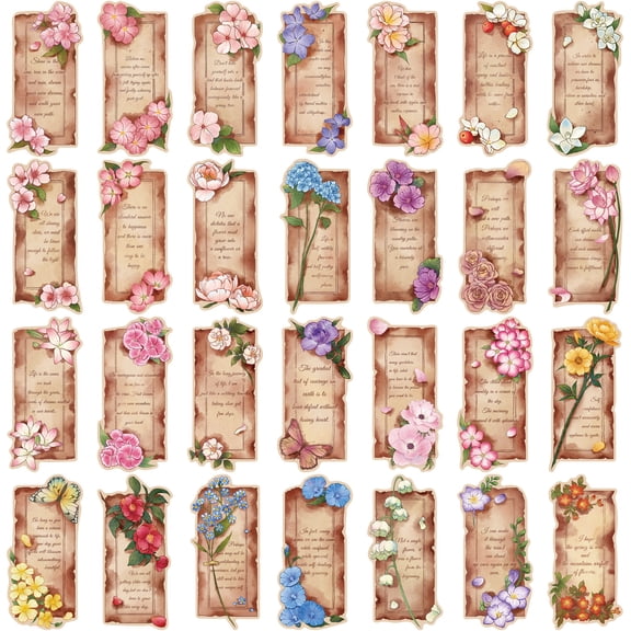 60PCS Bookmarks for Women, Bulk Book Mark for Reading Teacher Book Lover Gifts, Journaling Supplies Stationery Supplies