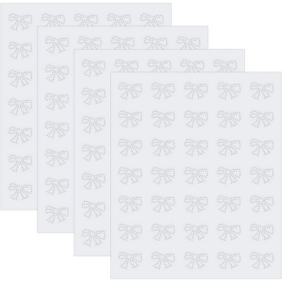 60PCS Bowknot Iron on Rhinestone Crystal Transfers 1.2x0.9 inch Bowknot Pattern Crystal Rhinestone Decals Glitter Hotfix Rhinestone Hot Melt Sparkle Decals