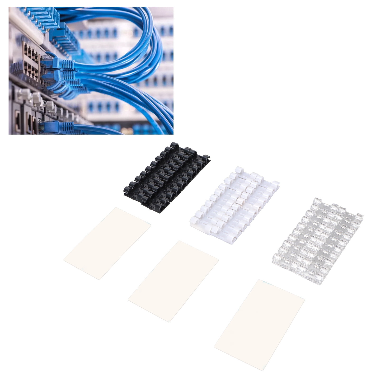 60PCS Cable Manager Clip,Cable Clips Self Adhesive Wire Holder Cord