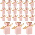 thumbnail image 1 of 60PCS Candy Gift Wrap Box Pink Candy Box DIY with Ribbon Wedding Collapsible Storage Box for Wedding Bridal Shower Birthday Party 1.9x1.9x4.7inch Pink, 1 of 6