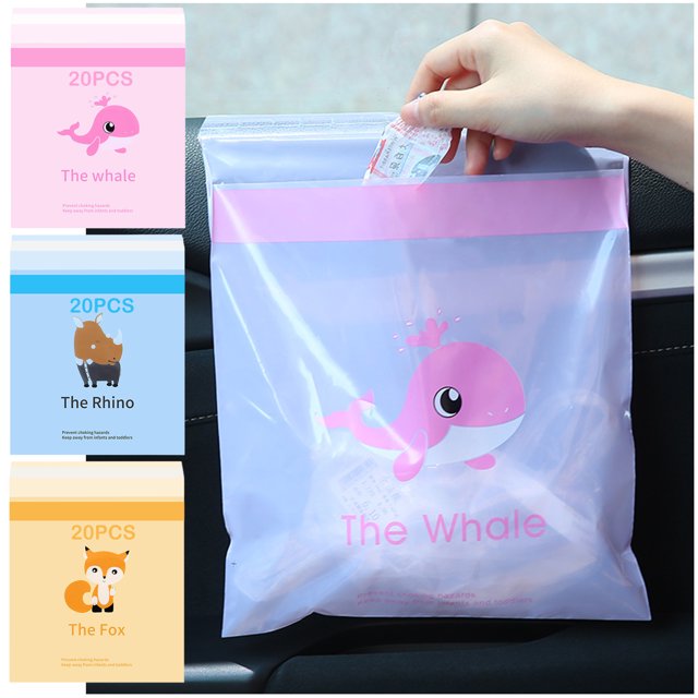 60PCS Car Trash Bags Easy StickOn Disposable Portable Car Garbage Bags, Waterproof Leak Proof