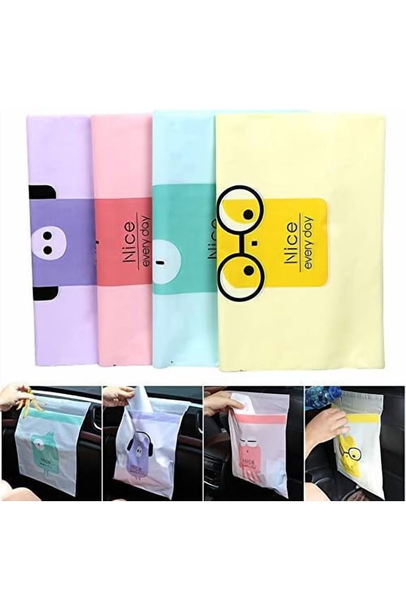 60PCS Easy Stick-On Disposable Car Trash Bag, Leakproof Vomit Bag, Beautiful Kitchen Storage Bag, Durable, Suitable for Cars, Kitchens, Bedrooms, Study Rooms, Travel, Camping, Office Spaces