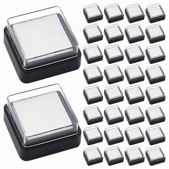 60PCS Empty Blank Ink Pad No Ink Mini Thumbprint Sponge Ink Stamp Pad Black Quick Drying Foam Uninked Pads