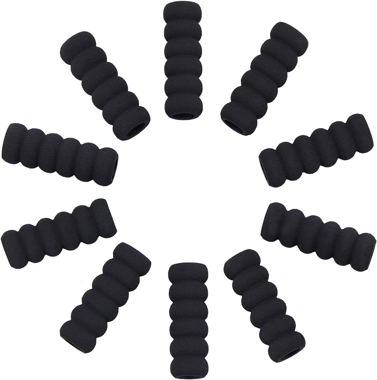 60PCS Foam Pencil Holder Grips Black Pen Grippers Pencil Cushion Pen Holder Sponge Grips Painting Drawing for Adults Arthritis Writing Relieving Fingers Fatigue