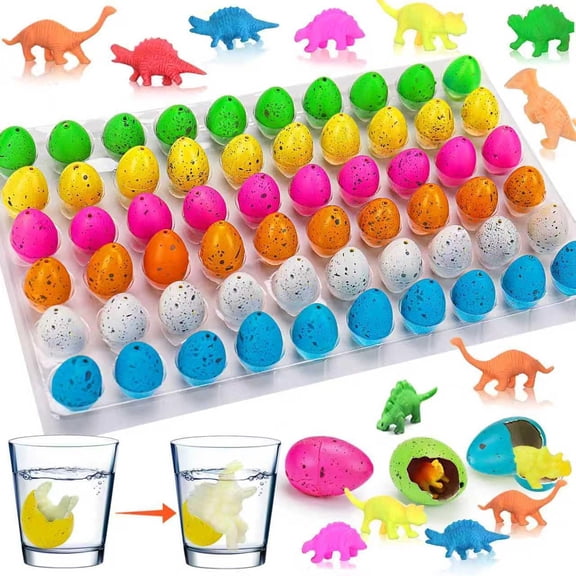 60PCS Hatching Dinosaur Eggs, Grow In Water Toys for Party Favors & Prizes