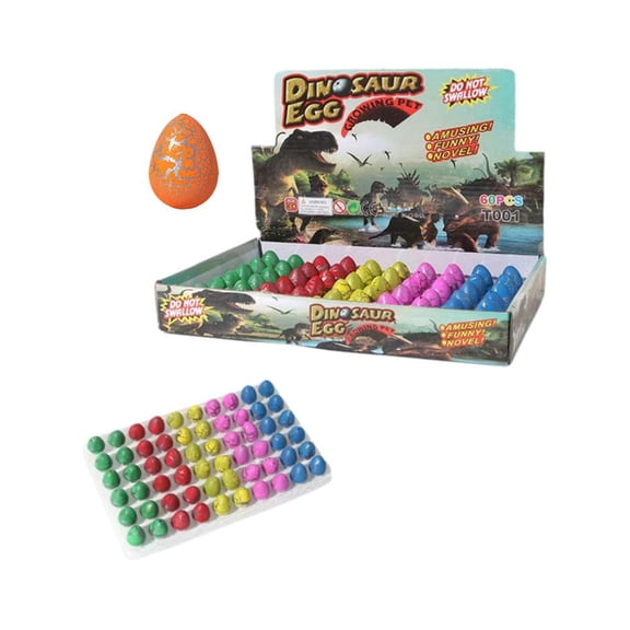 60PCS Hatching Dinosaur Eggs for Kids, Novelty Grow in Water Dino Eggs with Toys Inside, Christmas Party Favors, Goodie Bag Stuffers, Treasure Box Prize for Classroom, Pinata Fillers